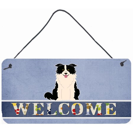 Carolines Treasures Border Collie Black White Welcome Wall or Door Hanging Prints BB5699DS812